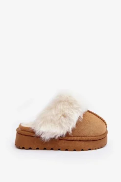 Kapcie Dziecięce Z Futerkiem Camel Birasta Dzieci Dziewczęce|Back To School