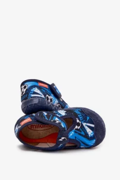 Hot Milami Kapcie Dziecięce Na Rzep Piłki Granatowe Jasimrra Niebieski