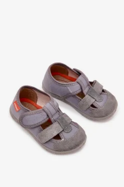 Online Kapcie Dziecięce Na Rzepy Szare Reathiana Dzieci Dziewczęce|Back To School