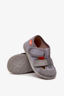 Online Kapcie Dziecięce Na Rzepy Szare Reathiana Dzieci Dziewczęce|Back To School