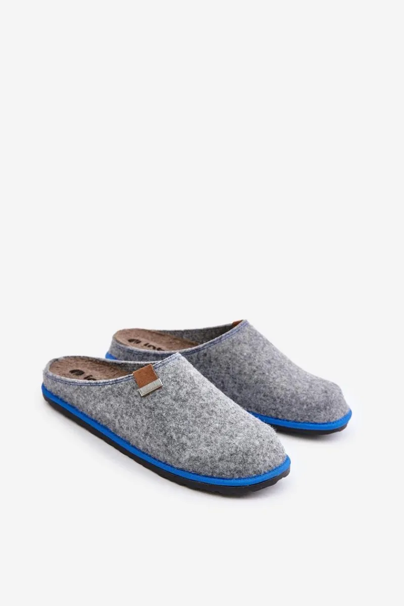 Klapki Męskie Klasyczne|Papcie Męskie>INBLU Kapcie Męskie Obuwie Domowe SI000023 Jasnoszare Szary