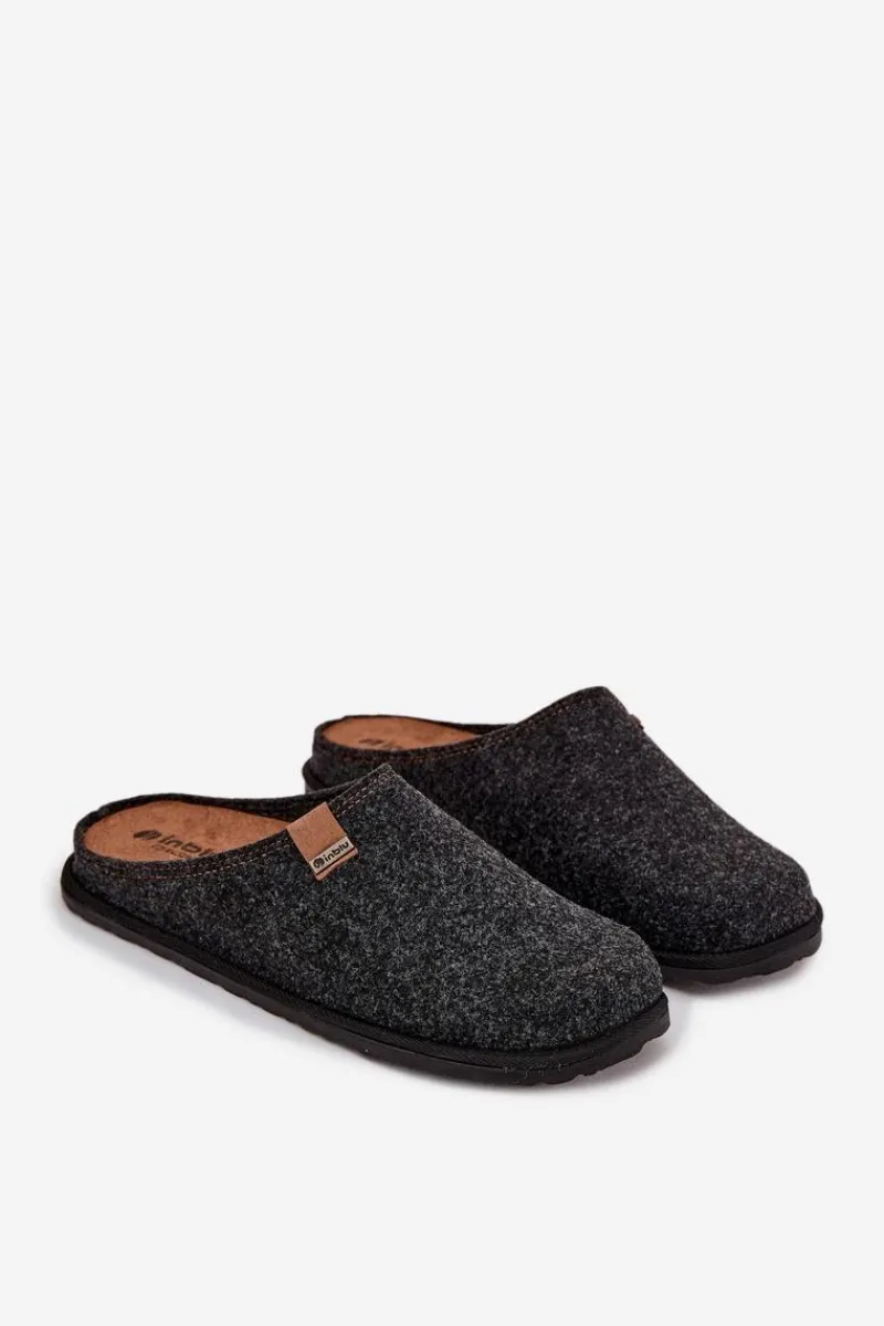 Hot INBLU Kapcie Męskie Profilaktyczne SI000025 Ciemnoszare Szary