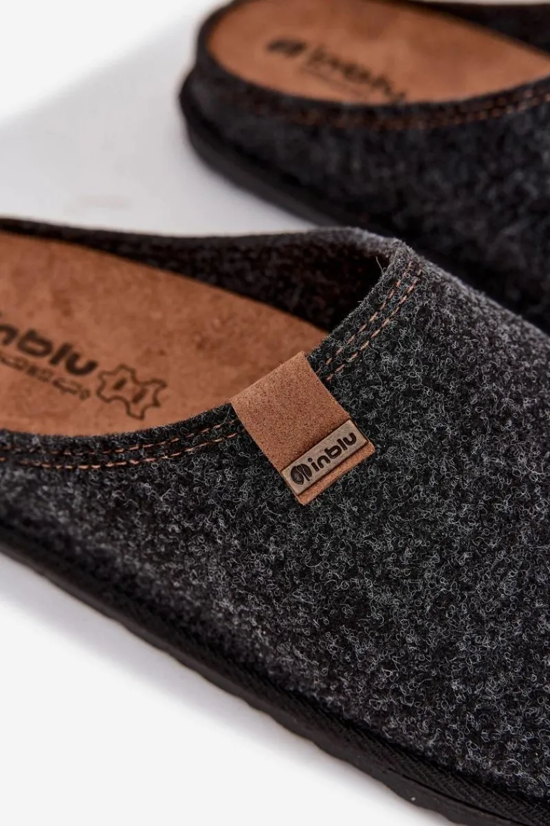 Hot INBLU Kapcie Męskie Profilaktyczne SI000025 Ciemnoszare Szary