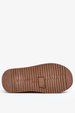 New Boto Kapcie Na Grubej Podeszwie Z Eko Zamszu Beżowe Sylva