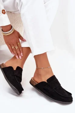 Outlet Klapki Chodaki Damskie Na Korkowej Platformie Czarne Nivalia Damskie Klapki Korkowe|Klapki Na Platformie