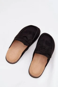 Outlet Klapki Chodaki Damskie Na Korkowej Platformie Czarne Nivalia Damskie Klapki Korkowe|Klapki Na Platformie