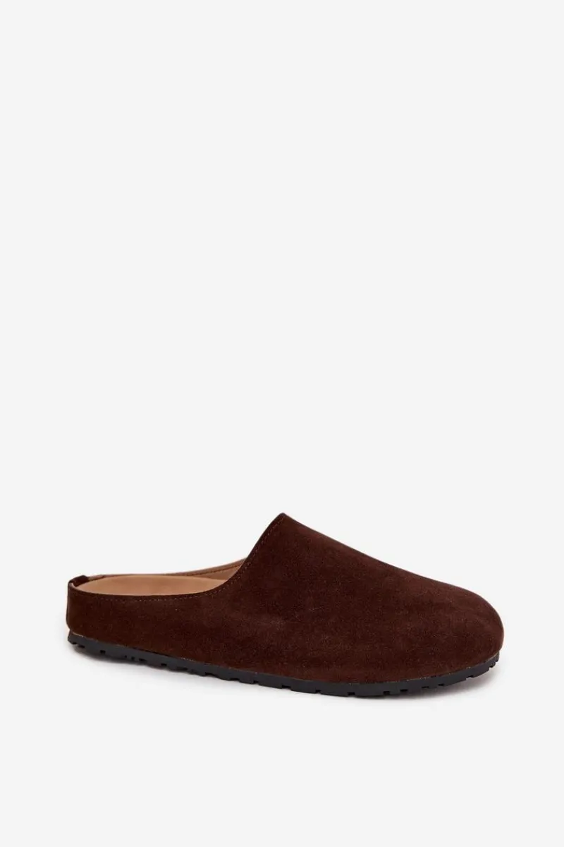 Clearance Boto Klapki Chodaki Damskie Na Platformie Czekoladowe Sylviane Brązowy