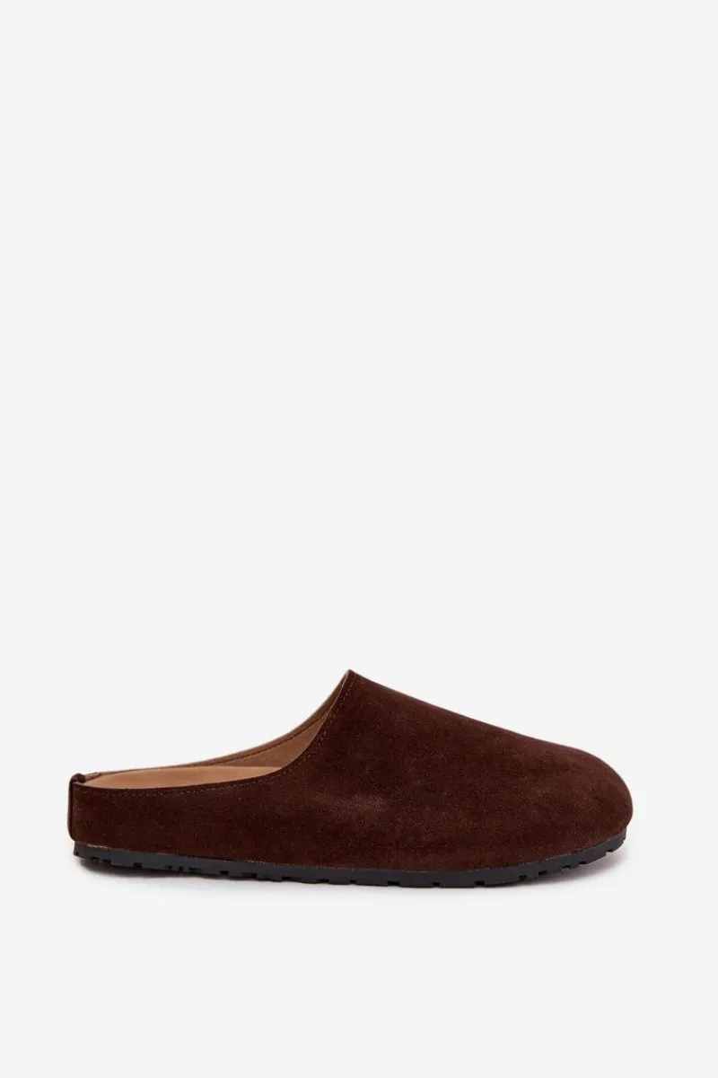 Clearance Boto Klapki Chodaki Damskie Na Platformie Czekoladowe Sylviane Brązowy