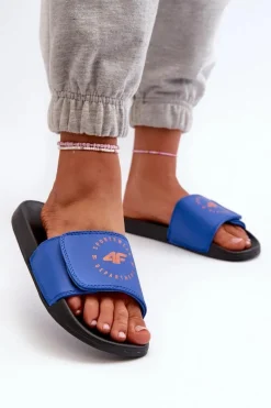 New 4F Klapki Chłopięce JMM00FFLIM043-33S Niebieskie