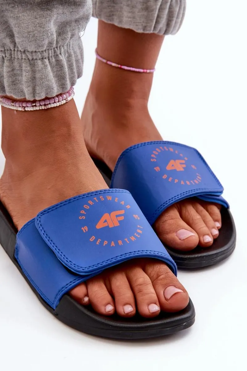 New 4F Klapki Chłopięce JMM00FFLIM043-33S Niebieskie