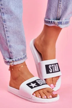 Klapki Sportowe|Klapki Damskie Big Star>Big Star Shoes Klapki Damskie Big Star Białe DD274A264