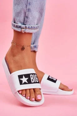 Klapki Sportowe|Klapki Damskie Big Star></noscript>Big Star Shoes Klapki Damskie Big Star Białe DD274A264