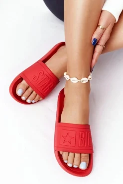 Best Klapki Damskie Big Star Czerwone DD274A270 Damskie Klapki Sportowe|Klapki Damskie Big Star