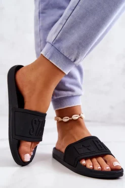 Klapki Sportowe|Klapki Damskie Big Star>Big Star Shoes Klapki Damskie Big Star Czarne DD274A271 Czarny