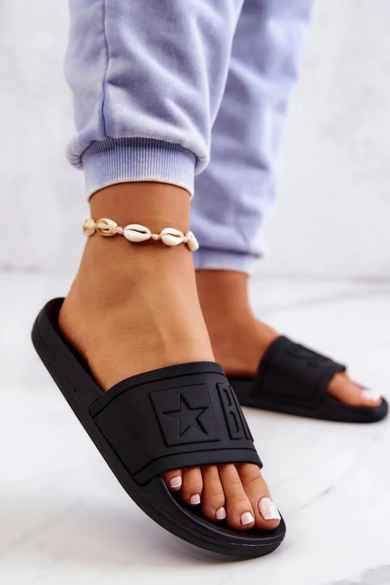 Klapki Sportowe|Klapki Damskie Big Star>Big Star Shoes Klapki Damskie Big Star Czarne DD274A271 Czarny