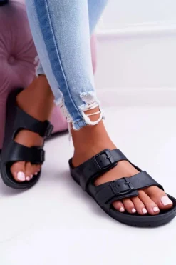 Klapki Sportowe|Klapki Damskie Big Star>Big Star Shoes Klapki Damskie Big Star Czarne AA274A156