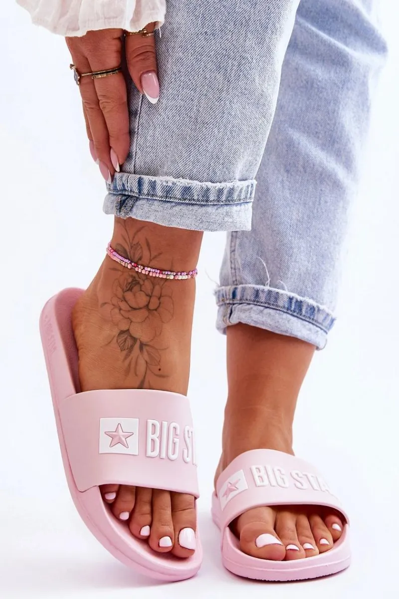 Klapki Sportowe|Klapki Damskie Big Star>Big Star Shoes Klapki Damskie Big Star FF274A201 Różowe