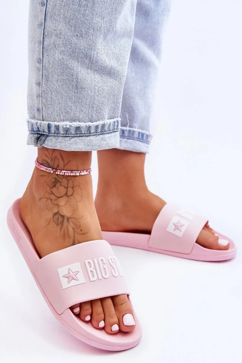 Klapki Sportowe|Klapki Damskie Big Star>Big Star Shoes Klapki Damskie Big Star FF274A201 Różowe