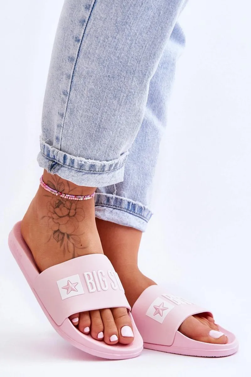 Klapki Sportowe|Klapki Damskie Big Star>Big Star Shoes Klapki Damskie Big Star FF274A201 Różowe