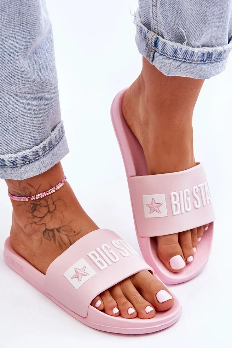 Klapki Sportowe|Klapki Damskie Big Star>Big Star Shoes Klapki Damskie Big Star FF274A201 Różowe