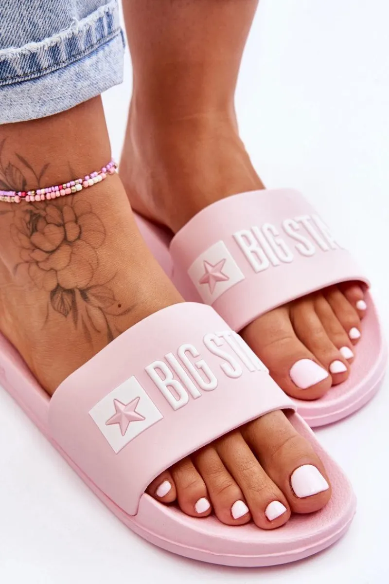 Klapki Sportowe|Klapki Damskie Big Star>Big Star Shoes Klapki Damskie Big Star FF274A201 Różowe