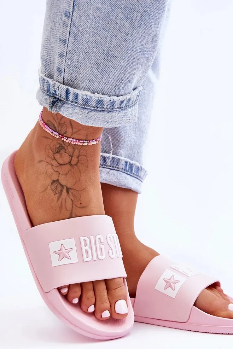 Klapki Sportowe|Klapki Damskie Big Star>Big Star Shoes Klapki Damskie Big Star FF274A201 Różowe