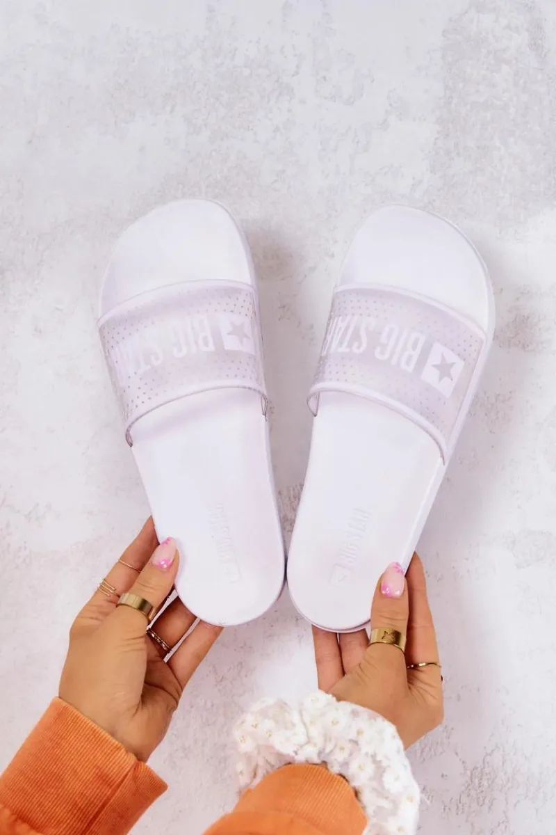 Klapki Sportowe|Klapki Damskie Big Star>Big Star Shoes Klapki Damskie Big Star JJ274642 Białe