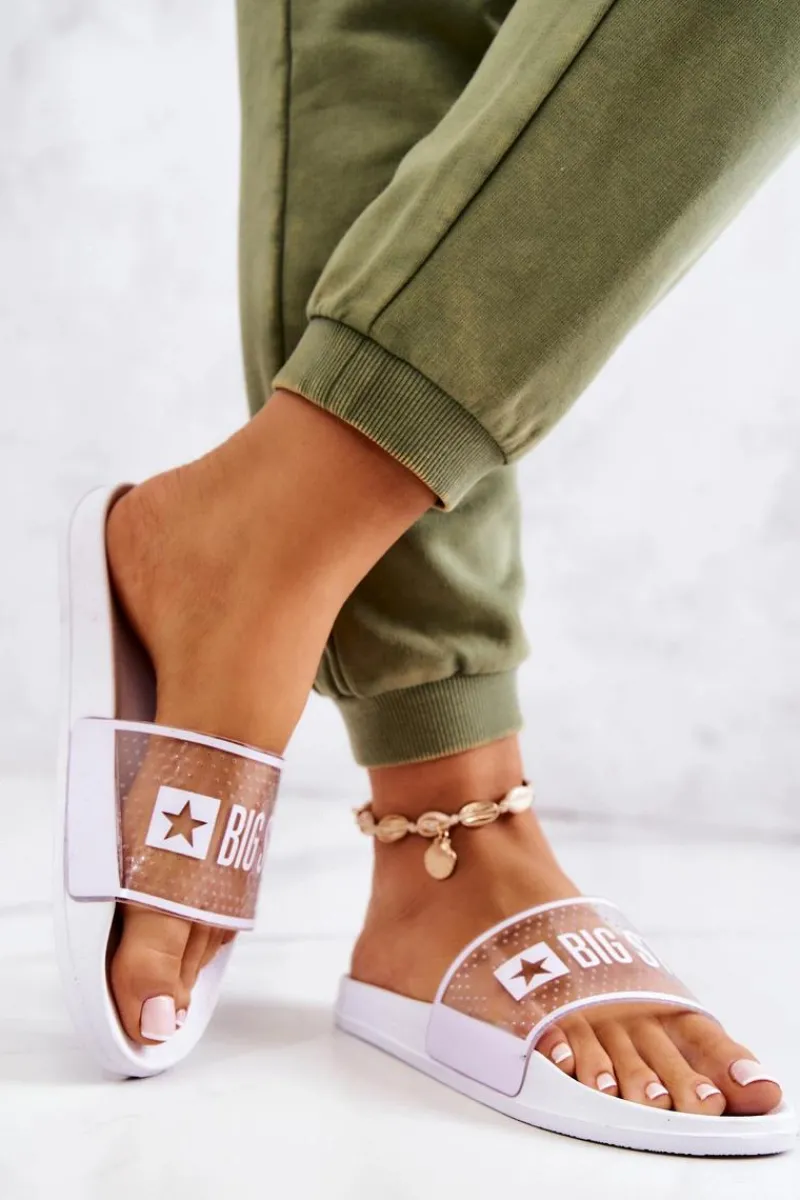 Klapki Sportowe|Klapki Damskie Big Star>Big Star Shoes Klapki Damskie Big Star JJ274642 Białe