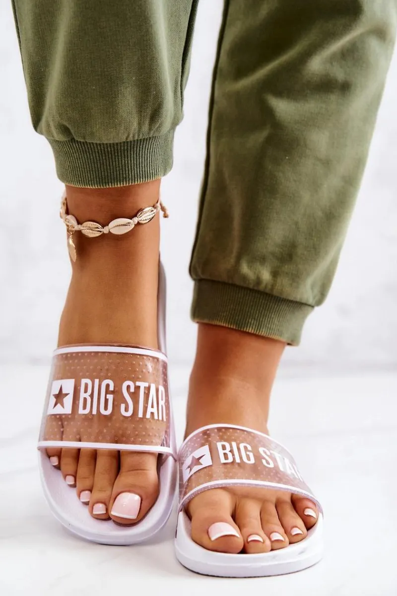 Klapki Sportowe|Klapki Damskie Big Star>Big Star Shoes Klapki Damskie Big Star JJ274642 Białe