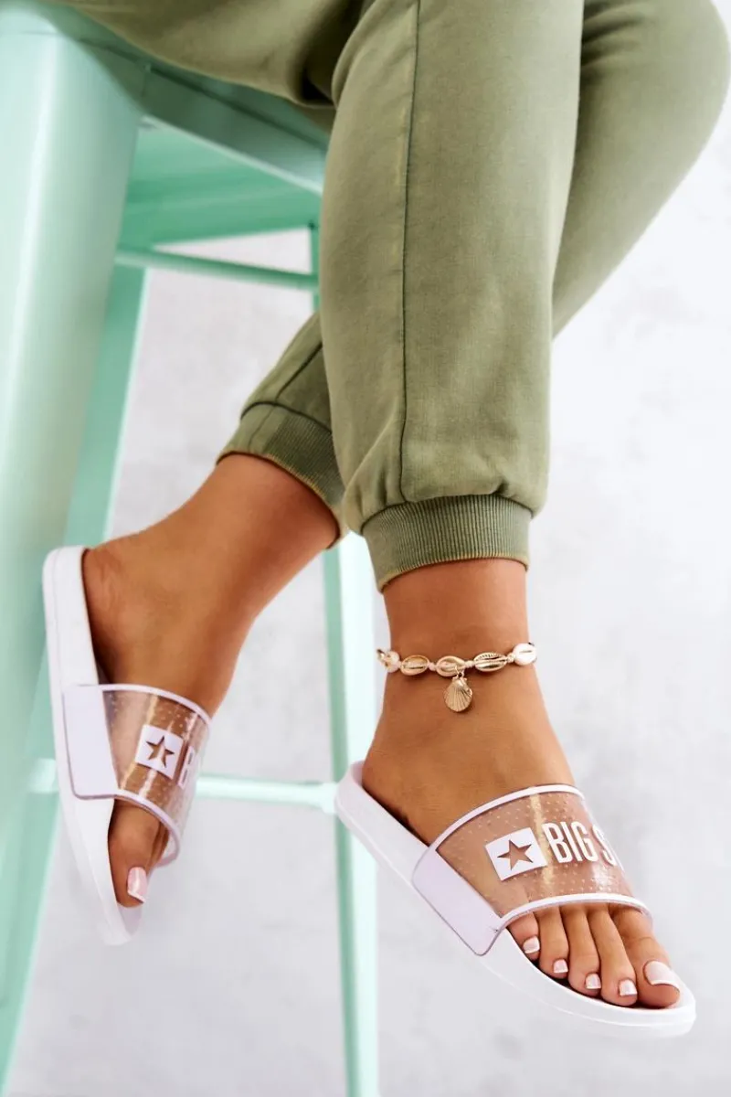 Klapki Sportowe|Klapki Damskie Big Star>Big Star Shoes Klapki Damskie Big Star JJ274642 Białe