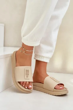 Sale Big Star Shoes Klapki Damskie Big Star LL274A210 Beżowe Beżowy