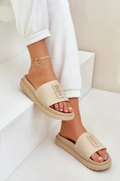 Sale Big Star Shoes Klapki Damskie Big Star LL274A210 Beżowe Beżowy