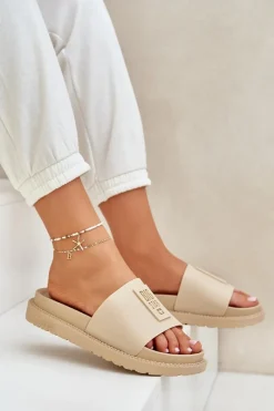 Sale Big Star Shoes Klapki Damskie Big Star LL274A210 Beżowe Beżowy