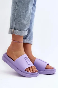 Sale Big Star Shoes Klapki Damskie Big Star LL274426 Fioletowe