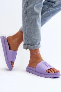 Sale Big Star Shoes Klapki Damskie Big Star LL274426 Fioletowe