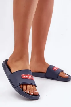 New Big Star Shoes Klapki Damskie Big Star OO274039 Granatowe Niebieski