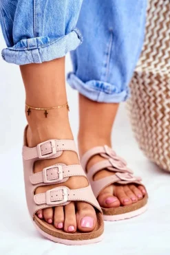 Big Star Shoes Klapki Damskie Big Star Pudrowy Róż FF274627