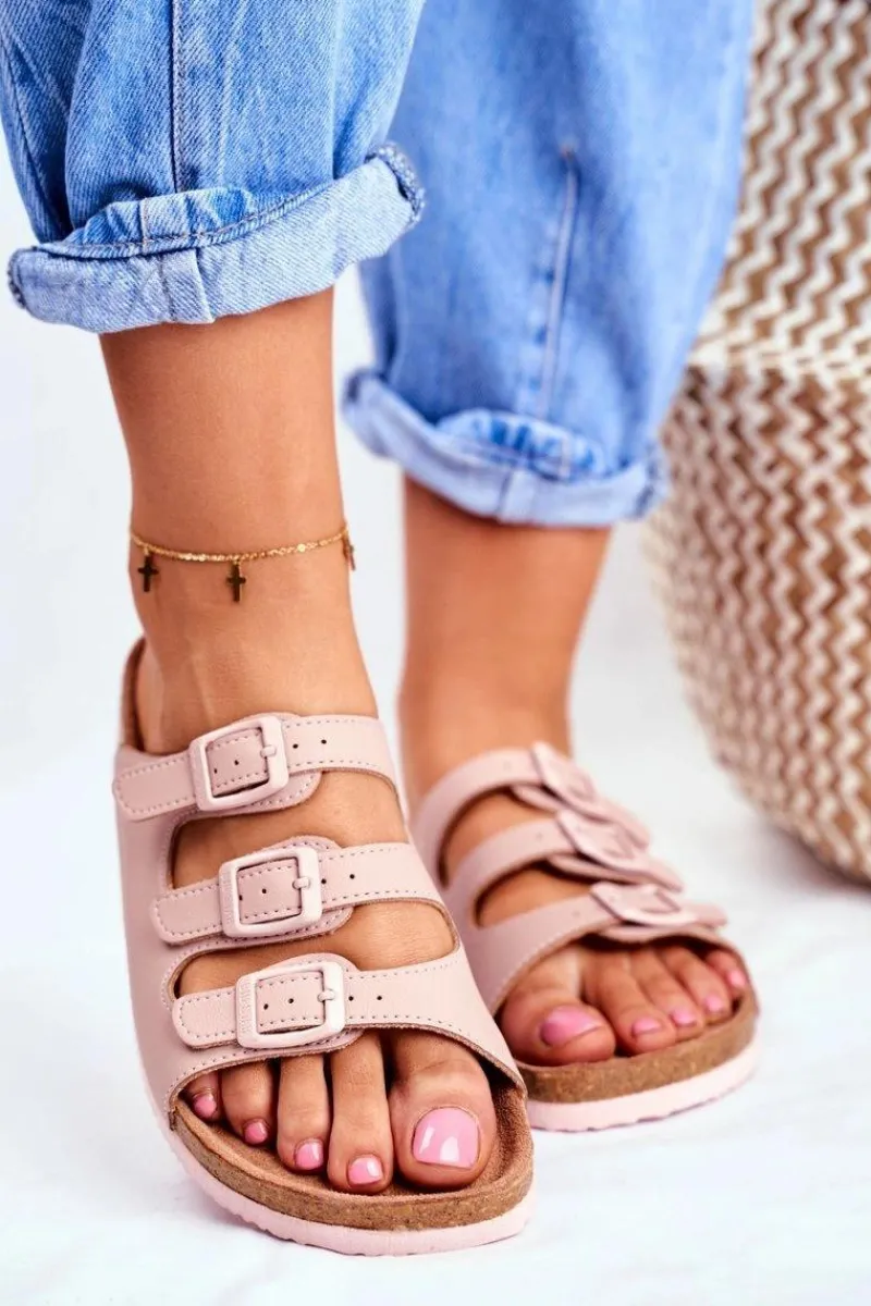 Big Star Shoes Klapki Damskie Big Star Pudrowy Róż FF274627