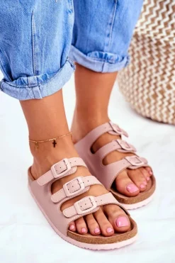 Big Star Shoes Klapki Damskie Big Star Pudrowy Róż FF274627