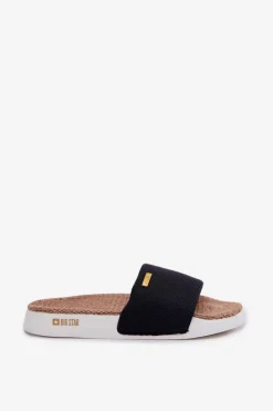 Sale Big Star Shoes Klapki Damskie Big Star RR274A108 Czarne Czarny