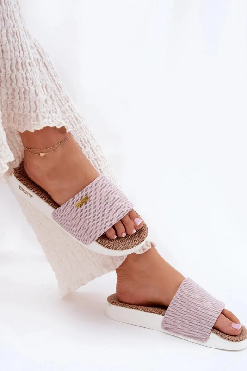 Klapki Damskie Big Star|Klapki Na Platformie>Big Star Shoes Klapki Damskie Big Star RR274A105 Jasnoróżowe Różowy