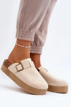 Best Klapki Damskie Chodaki Na Platformie Jasnobeżowe Jorffia Damskie Klapki Korkowe|Klapki Na Platformie