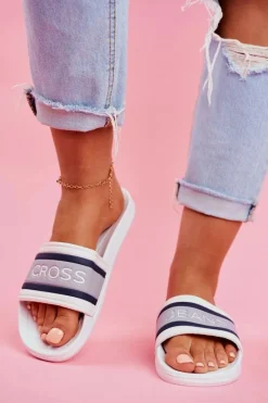 Online Cross Jeans Klapki Damskie Białe FF2R4158C