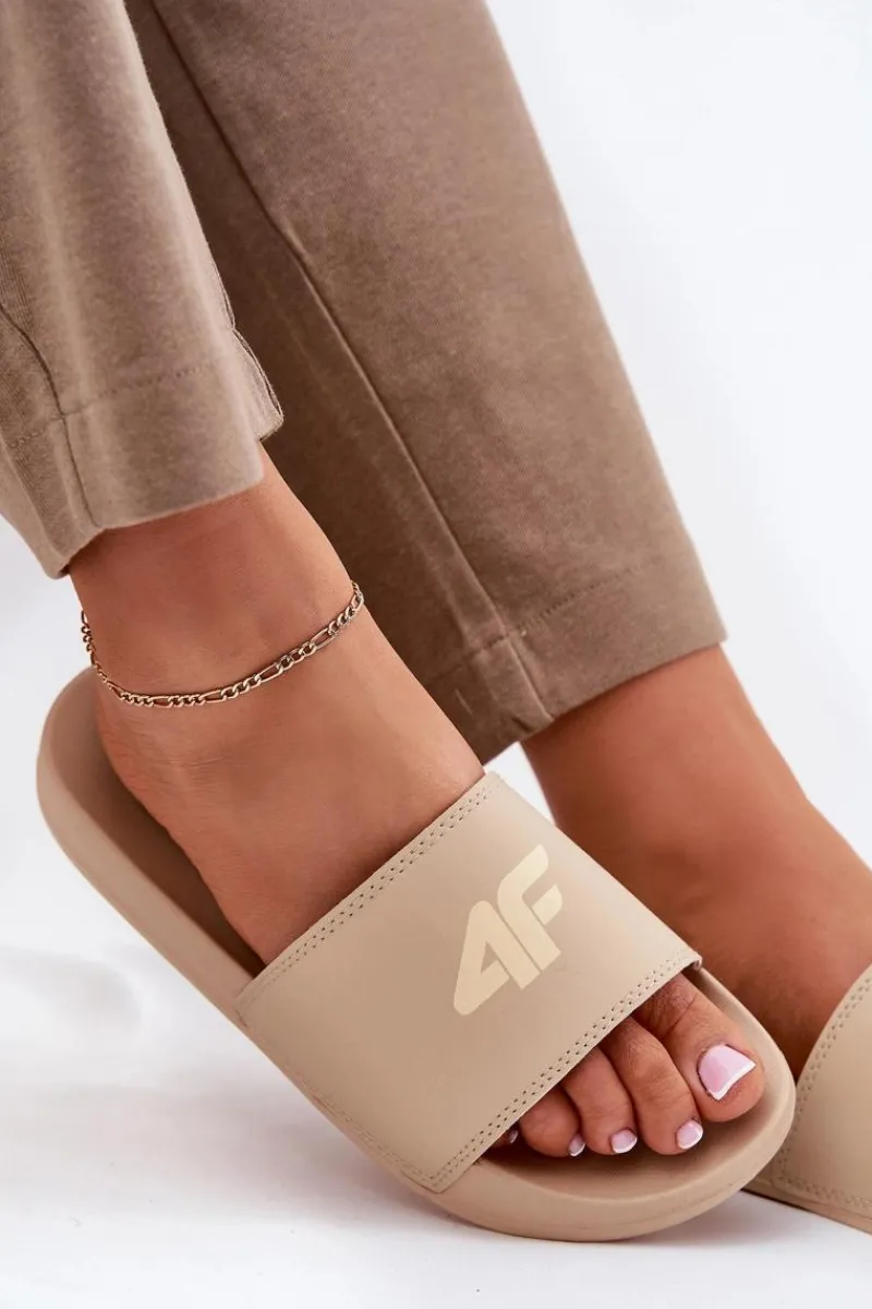 Outlet Klapki Damskie RMM00FSLIF010-83S Beżowe Damskie Klapki Sportowe|Klapki Damskie Klasyczne