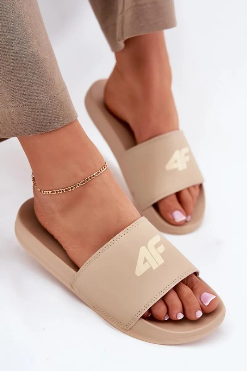 Outlet Klapki Damskie RMM00FSLIF010-83S Beżowe Damskie Klapki Sportowe|Klapki Damskie Klasyczne