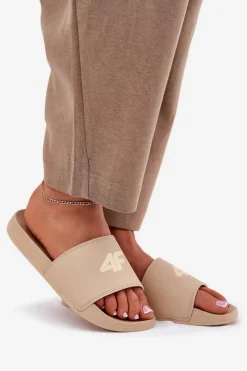 Outlet Klapki Damskie RMM00FSLIF010-83S Beżowe Damskie Klapki Sportowe|Klapki Damskie Klasyczne