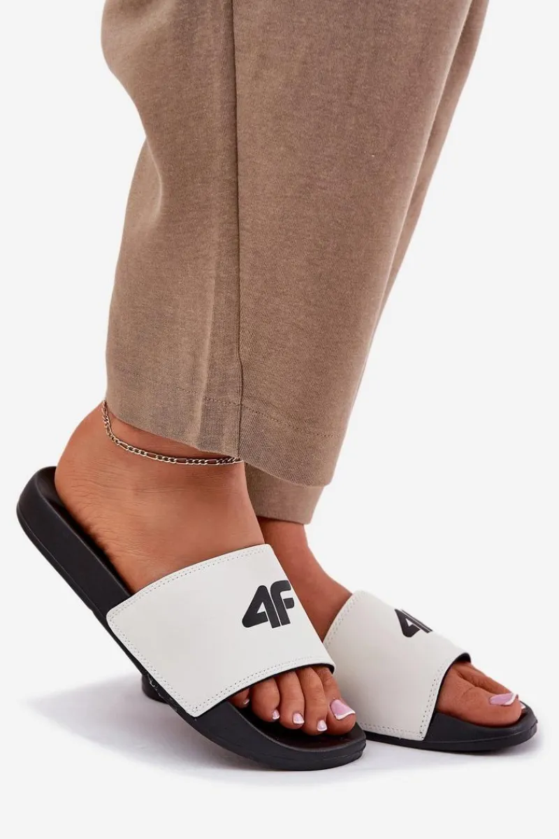 Klapki Sportowe|Klapki Damskie Klasyczne>4F Klapki Damskie RMM00FSLIF010-10S Białe Biały