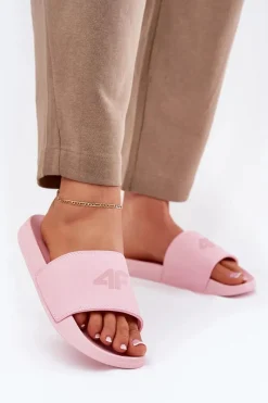 Sale 4F Klapki Damskie RMM00FSLIF010-56S Różowe Różowy