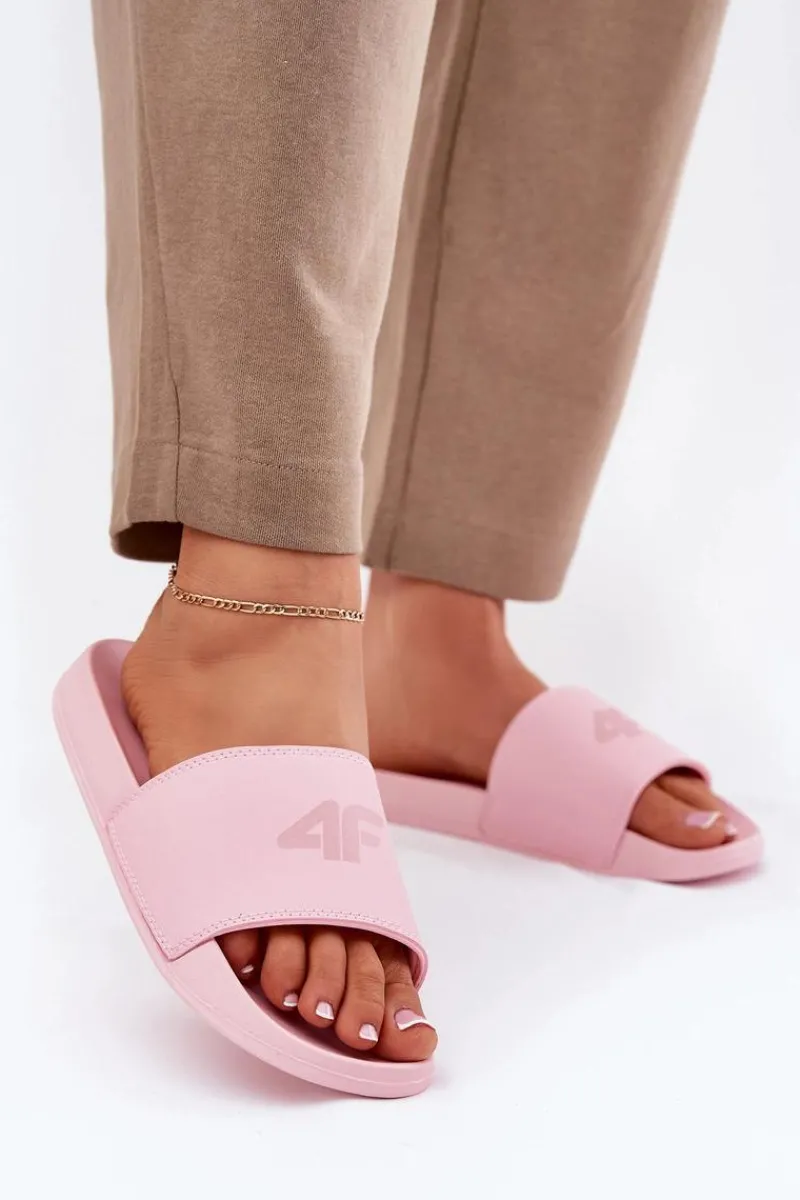 Sale 4F Klapki Damskie RMM00FSLIF010-56S Różowe Różowy