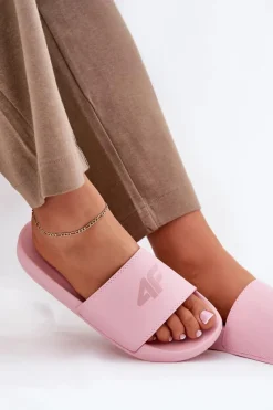 Sale 4F Klapki Damskie RMM00FSLIF010-56S Różowe Różowy